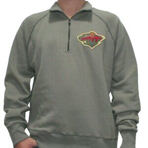 Minnesota Wild 47 Brand Quarter Zip Zipper Pullover Medium M Gray Sweatshirt NWT